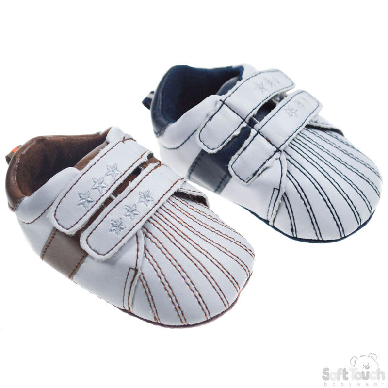 BOYS STRIPED STITCHED SHOES: (B1125)