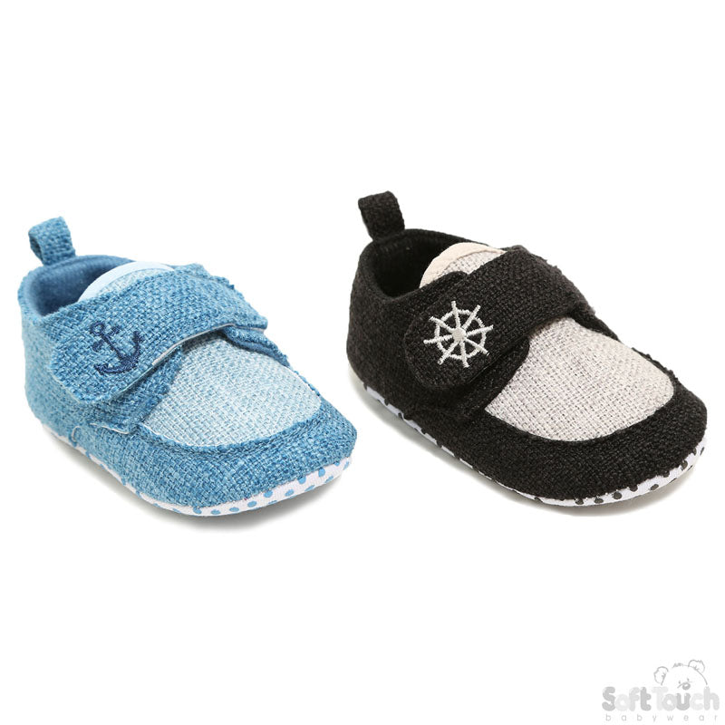 BOYS SHOES W/ANCHOR OR WHEEL EMBROIDERY: (B2256)