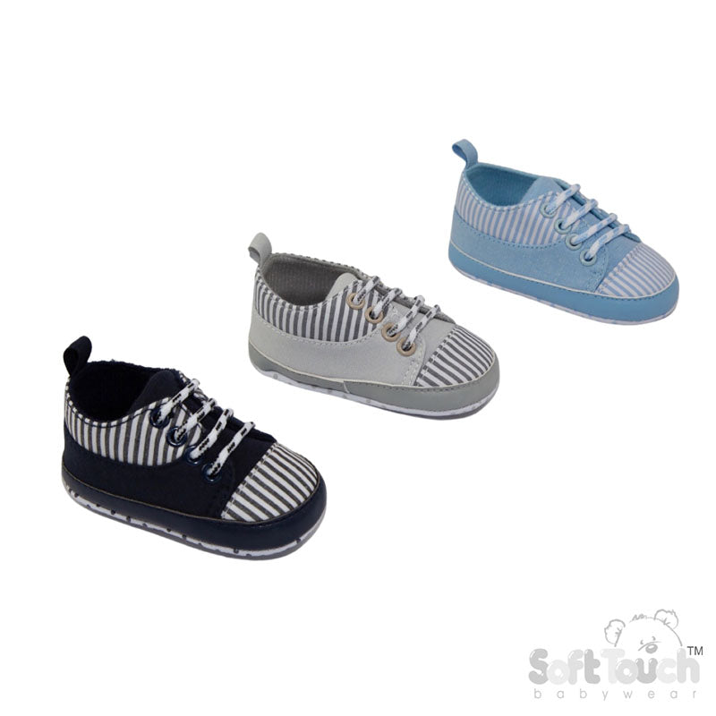 Striped Trainer Shoes With Lace (6-15 Months) (PK9) B2288