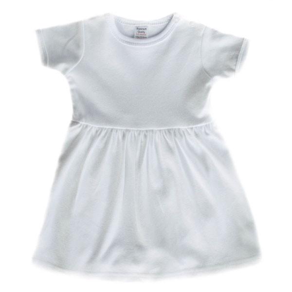 Infants Plain White Romper Onesie Dress: BD4630-W - Kidswholesale.co.uk