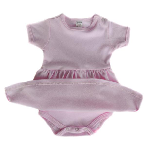 INFANTS PLAIN PINK ROMPER ONESIE DRESS: BD632-P - Kidswholesale.co.uk