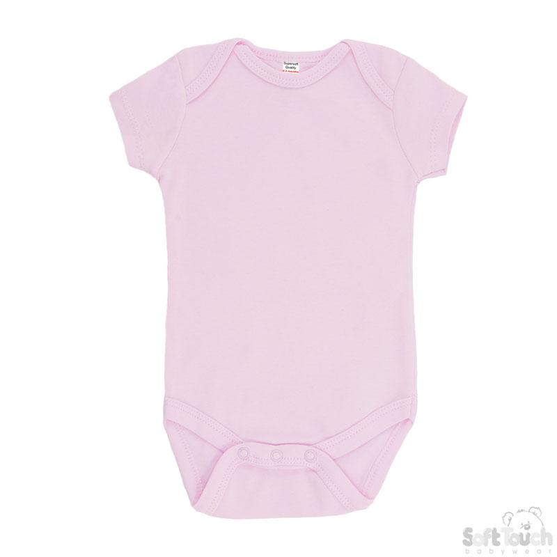 Plain Pink Bodysuit (3-6 Months) BS4652-P - Kidswholesale.co.uk