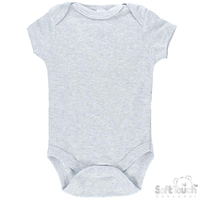 Grey Plain Bodysuit (NB-3 & 3-6 Months)(PK6) BS4654-G