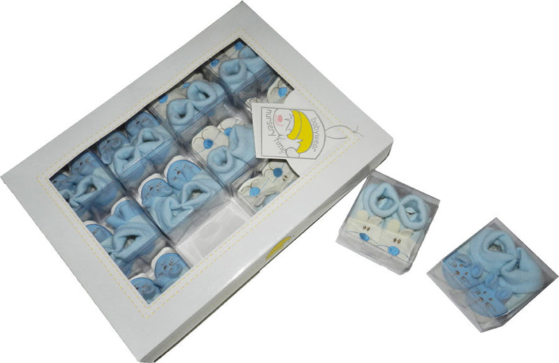 Booties Assorted in a Box - Blue Faces