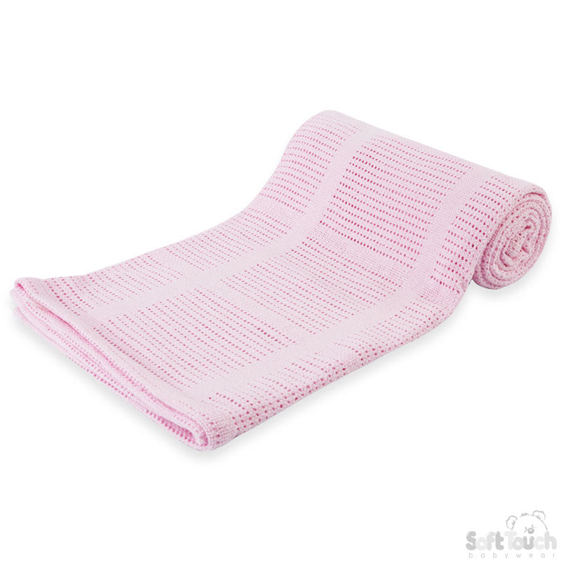Pink Cot Cellular Cotton Baby Blanket: CBC56-P
