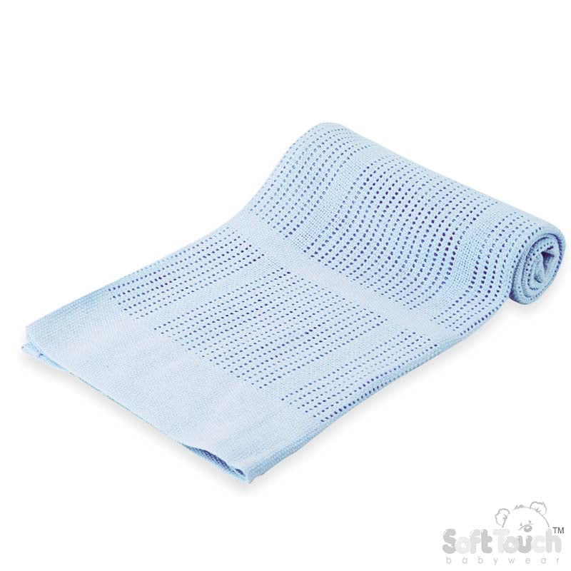 BLUE CELLULAR COTTON BLANKET (PK6) CBP51-BP-B
