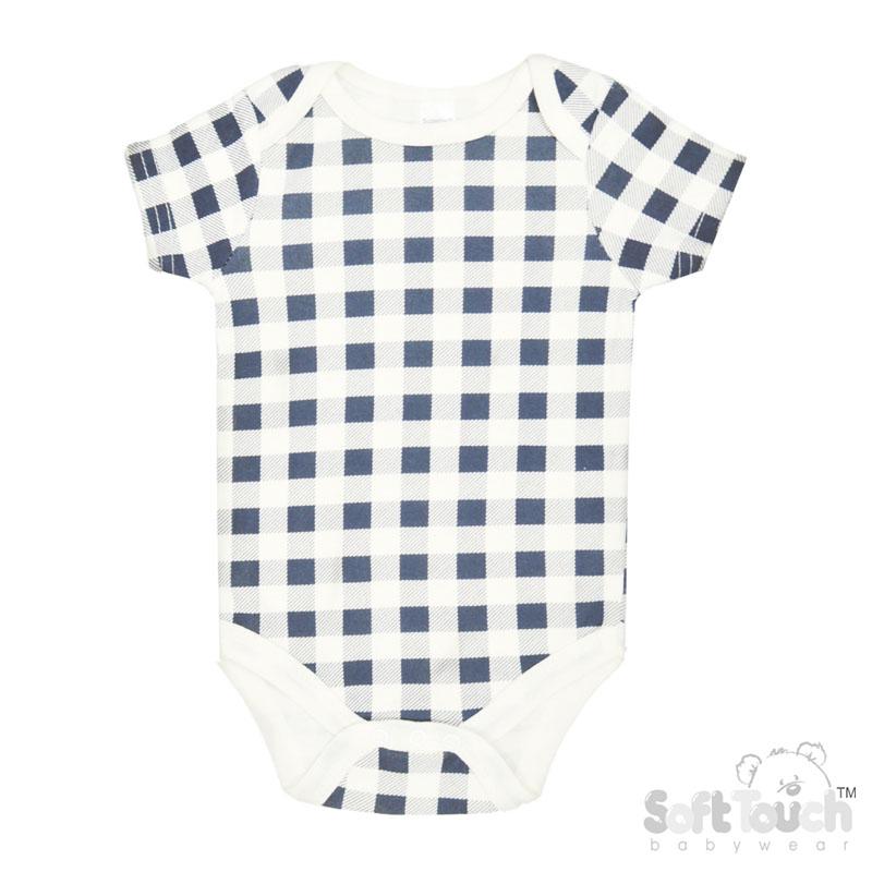 Bodysuits With Checked Design (3-6 Months) (PK12) CC09-BS-3-6
