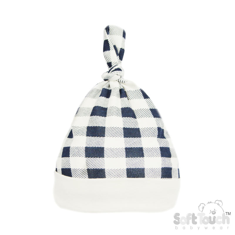 Checked Printed Knotty Hat (3-6 Months) (PK12) CC09-H