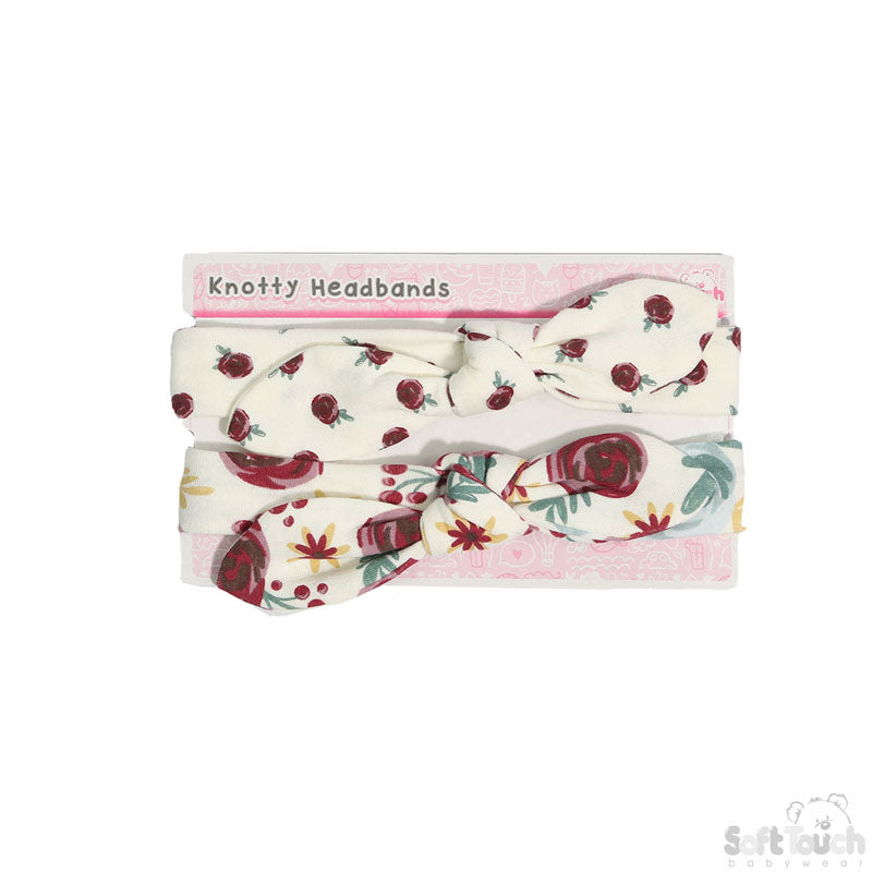 2 Pack Knotty' Girls Floral  Headband-4CC104-HB