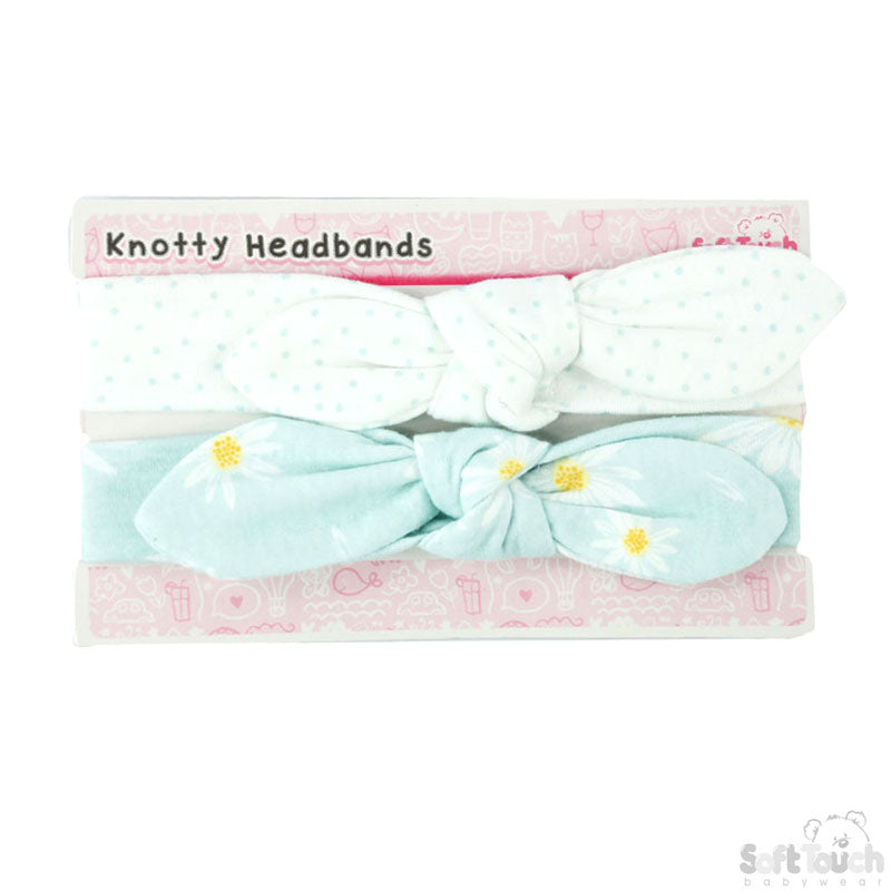 2 Pack Knotty' Girls Daisy Headband (0-3 Months)-4CC201-HB