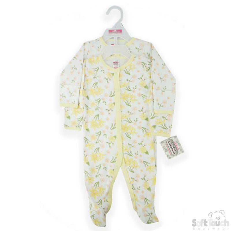 2 Pack Sleepsuit  Floral(0-3 Months)-4CC203-SS