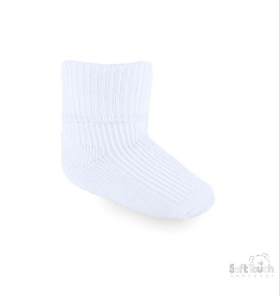White NB Plain TOT Socks S01-W-NB