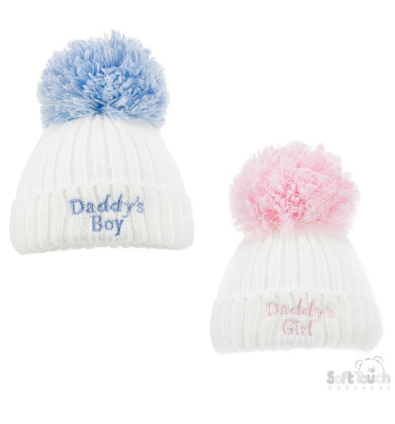 Small Cable Hat W/Daddy Emb No. H498-DSM