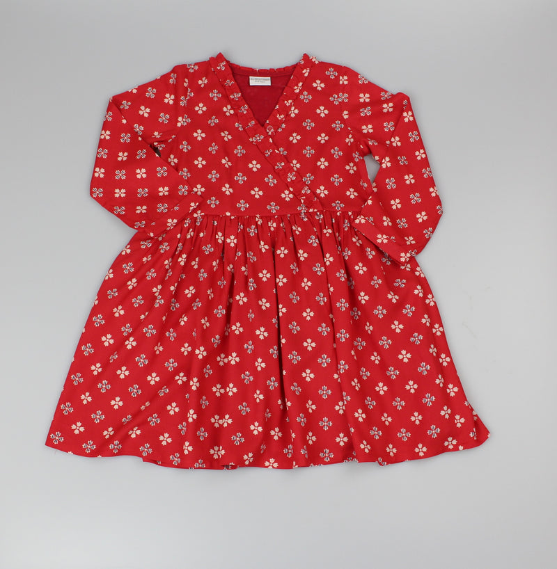 Girls Lined Georgette Viscose Dress - Red (PK6) (3-8y) F52526