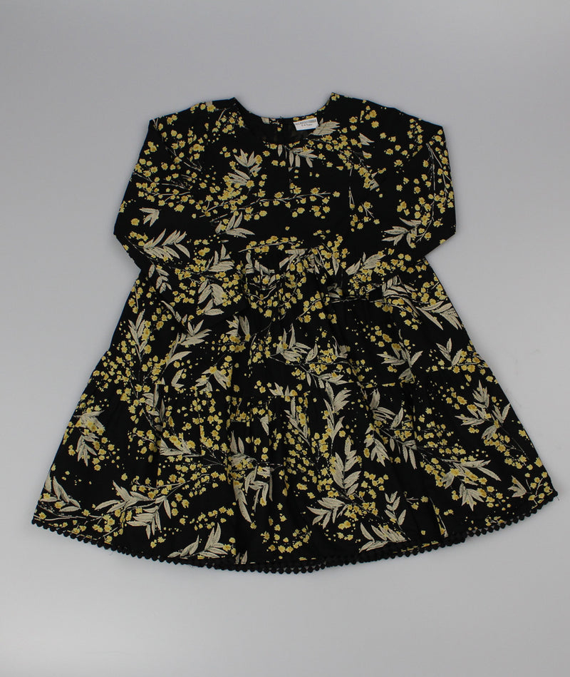 Girls Lined Viscose Dress -Black (PK6) (3-8y) F52540