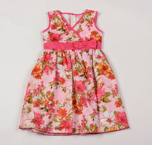 Girls Flower Painting Style Dress 3-8 years (F5564) - Kidswholesale.co.uk