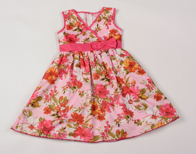 Girls Flower Painting Style Dress 3-8 years (F5564) - Kidswholesale.co.uk