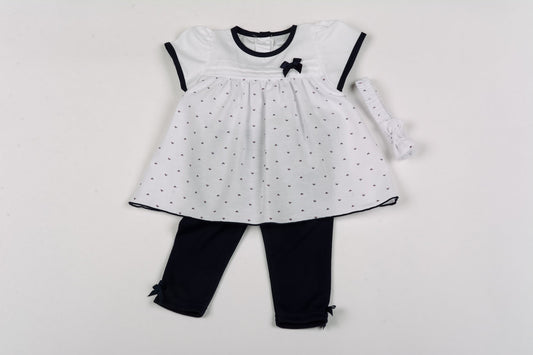 Baby Girls 3pc Legging Set - Sailor - 0-9M (G1258) - Kidswholesale.co.uk