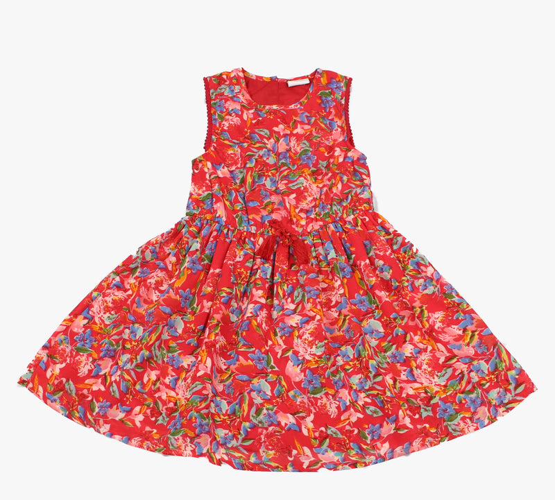 Girls Chiffon Floral Dress (3-8 Years)-GF5112