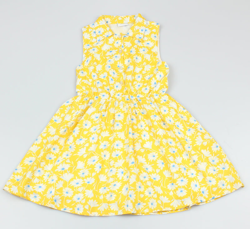 Girls All Over Print Yellow/ Dress (3-8 Years0)-GF5119