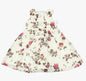 Girls Chiffon White/Red Floral Dress (3-8 Years)-GF5130