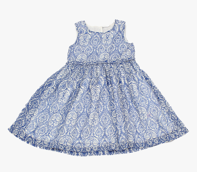 Girls Chiffon Mid Blue Ethnic Dress (3-8 Years)-GF5133