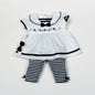 Baby Girls 3pc Legging Dress Set W/Headband - Boats- 0-9M (H1809) - Kidswholesale.co.uk