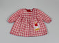 Red checkered Unicorn Dress (12-24 MONTHS) M3507 - Kidswholesale.co.uk