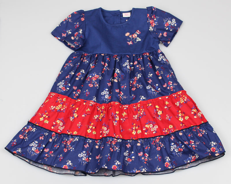 Floral Dress - Stitched tier dress (3-8 Years) M5319 - Kidswholesale.co.uk
