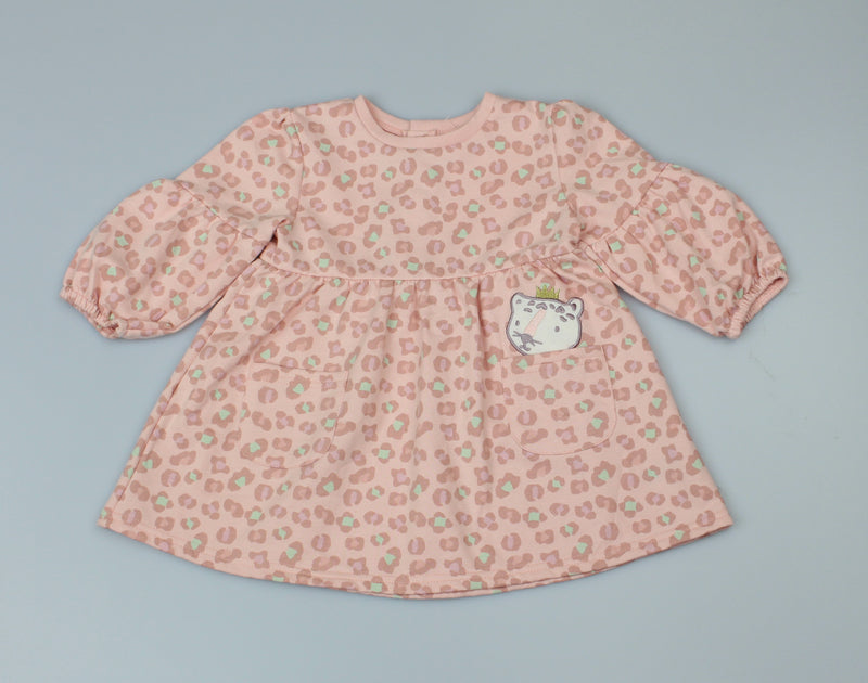Baby Girls knitted Leopard Print Dress 6-24 Months-WF3782