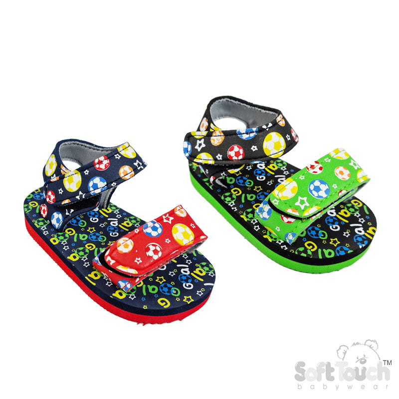 FOOTBALL/GOAL PRINT SANDALS (9 to 18 Months) (PK6) E46