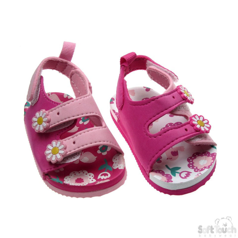 Pink Velcro Fastened Sandals-E72
