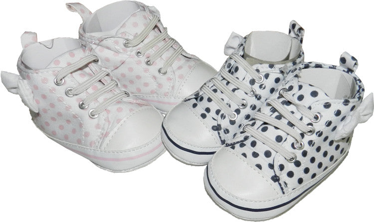 Girls Polka Dots Pull Up Shoes 