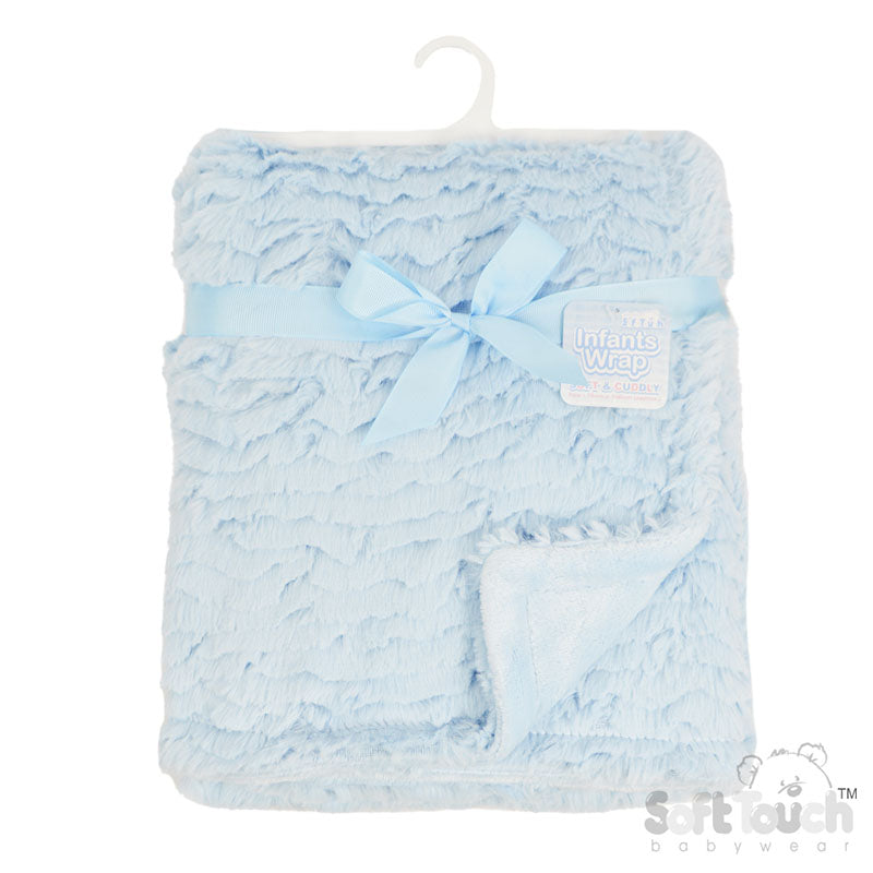 Blue Fluffy Fleece Wrap - FBP226-B