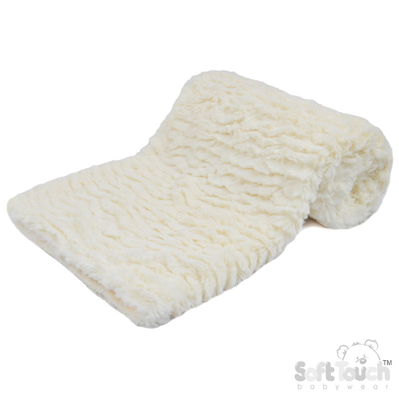 Cream Fluffy Fleece Wrap - FBP226-C