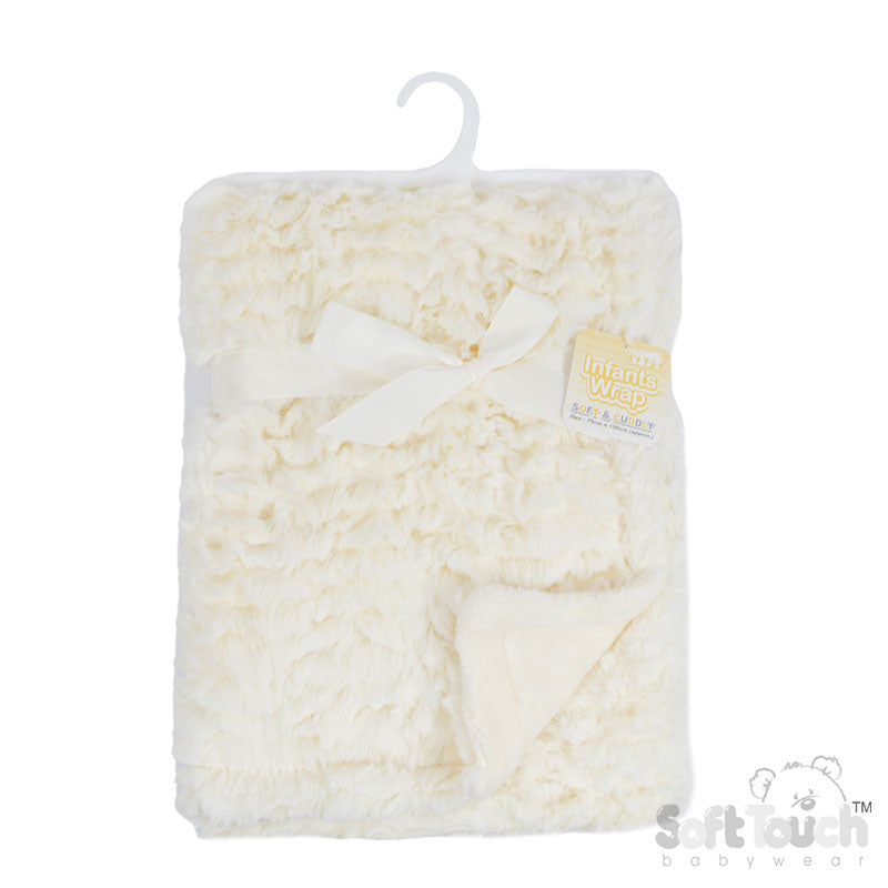 Cream Fluffy Fleece Wrap - FBP226-C