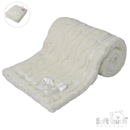 Cream Cable Knit Wrap W/Large Bow FBP234-C