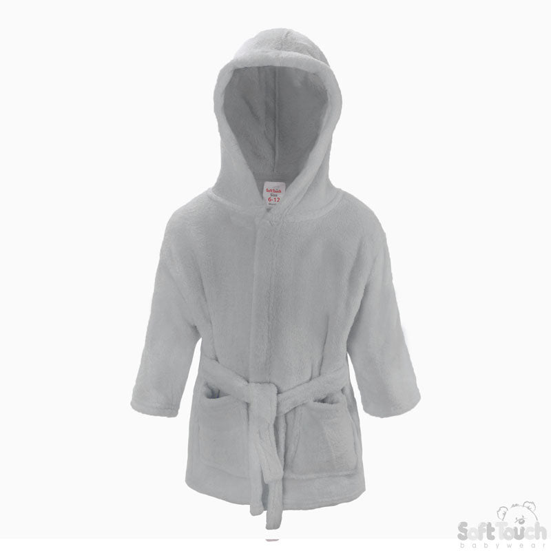 INFANTS GREY HOODED ROBE (6-24m) (PK6) FBR15-G