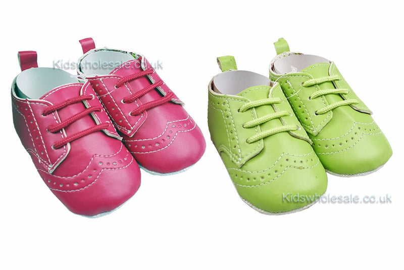 Girls Pink and Green Shoes 0-12m (G8615) - Kidswholesale.co.uk