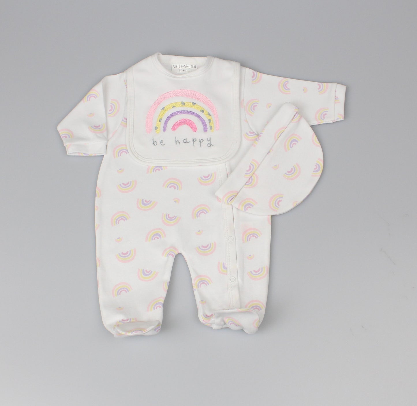 Baby Girls 3pc Gift Set - Happy Rainbow (PK6) (0-9m) WF1667