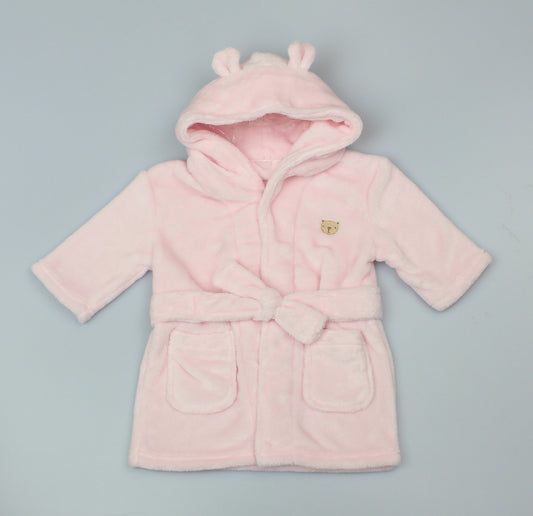 Plain Pink Super Soft Dressing Gown (0-6 & 6-12 Months) (PK6) WF1935