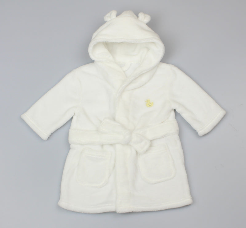 Plain White Super Soft Dressing Gown (0-6 & 6-12 Months) (PK6) WF1937