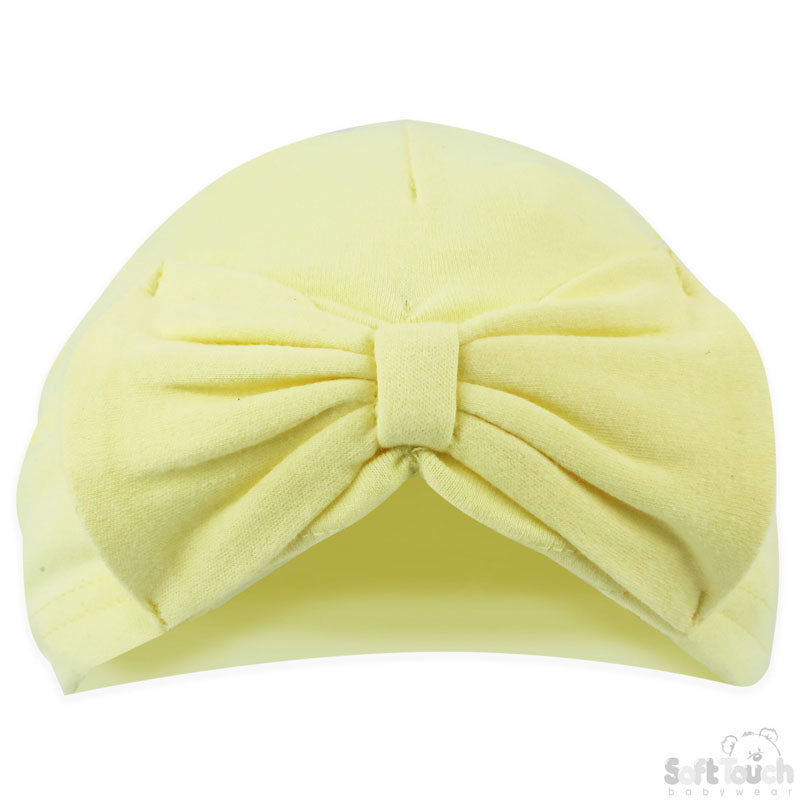Lemon Turban Hat W/Bow (0-6 Months) H15-LEM