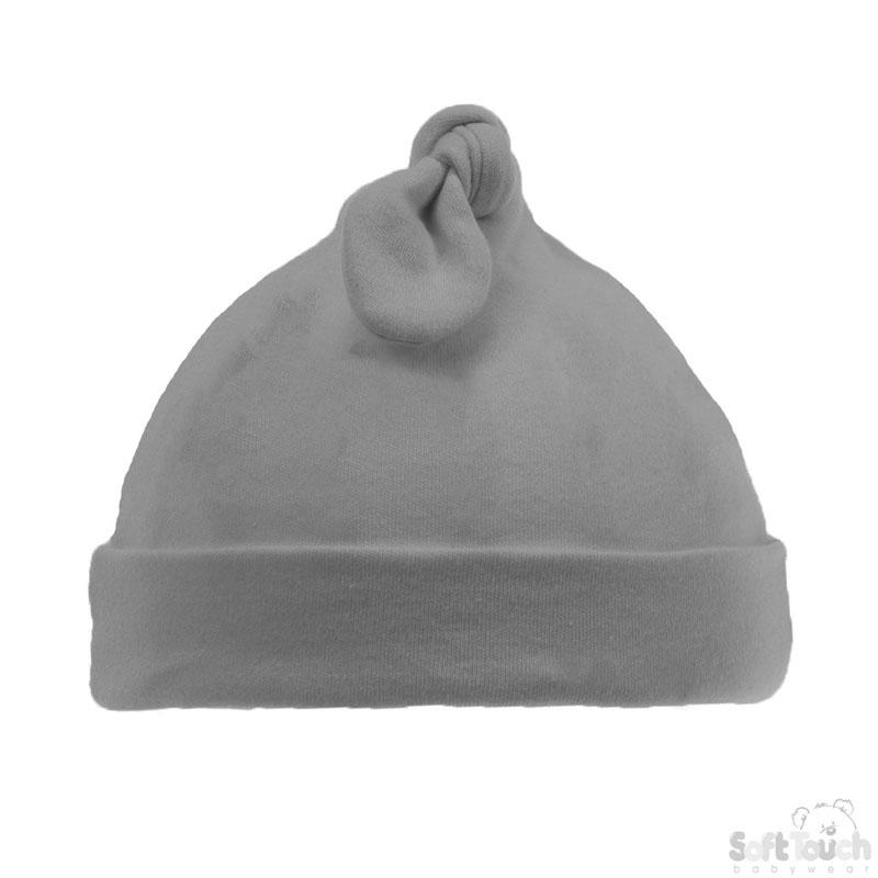 GREY 'KNOT' Hat: (0-6 Months) H23-G - Kidswholesale.co.uk