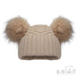 Deluxe Biscuit Checked/Striped Hat w/Pom Poms (2-5yrs) (PK6) H674-BI