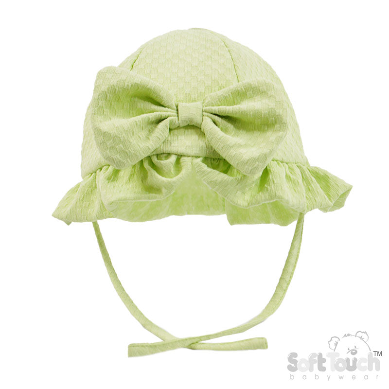 MINT CHECKED SUMMER HAT W/BOW NO (0-24m) H68-MI