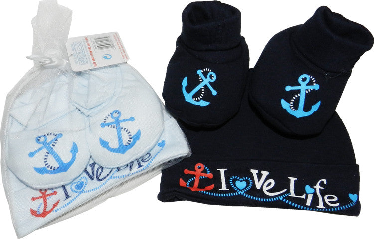 'I Love Life' Hat & Bootee Gift Set 