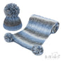BLUE/GREY CABLE HAT AND WRAP SET (NB-12m) (PK1 HW05B