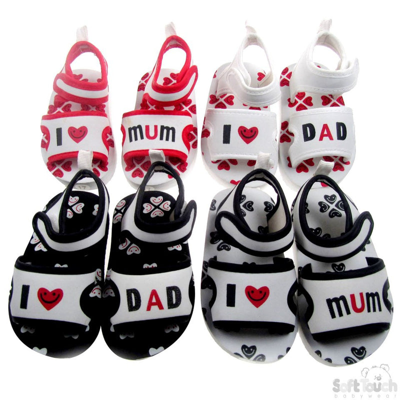 Love Mum/Dad Velcro Fastener Sandals