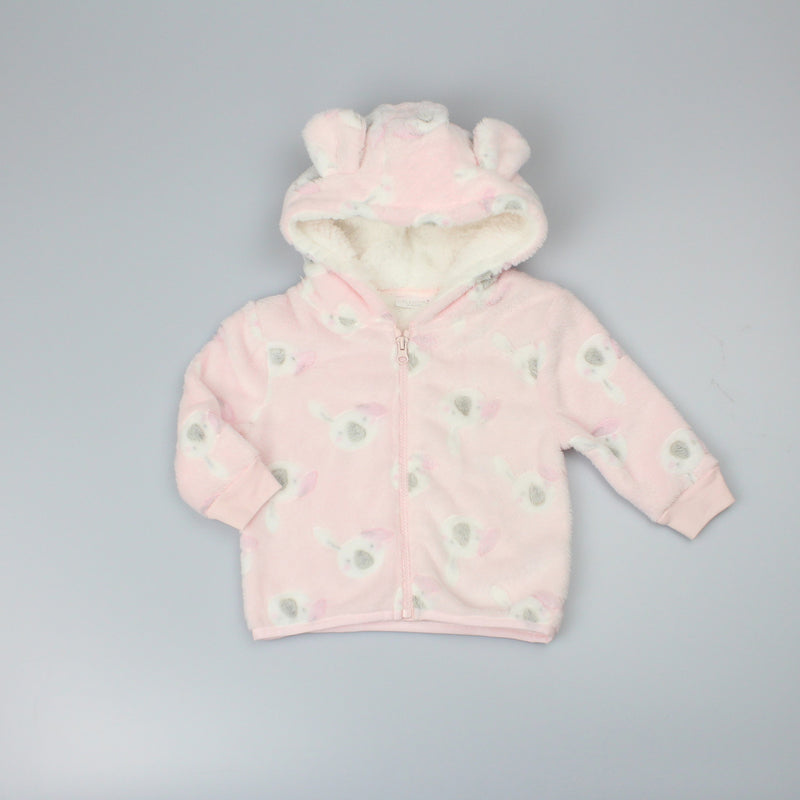 Baby Girls Off-Set Plush Jacket - Bunny (PK6) (6-24m) F32551